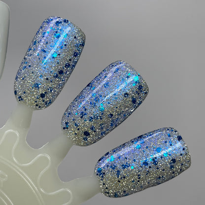 Cotton Candy Shop - Blue Silver Nail Polish - Reflective Glitter Nail Polish - Sugar Rush Collection - Dam Nail Polish