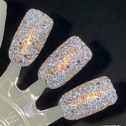 Caramel Apple Bottom Jeans - Gold Silver Nail Polish - Reflective Glitter Nail Polish - Sugar Rush Collection - Dam Nail Polish