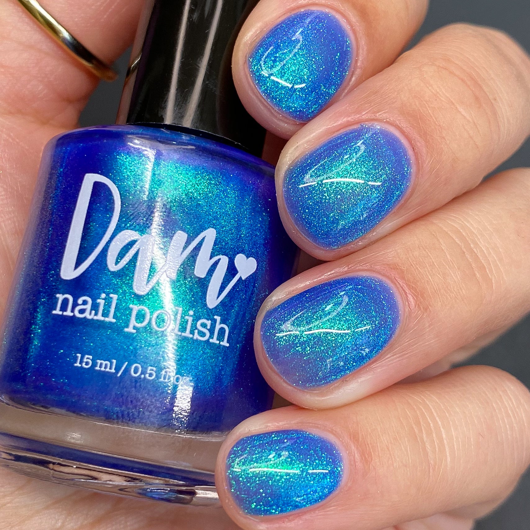 Cheers to 10 Years - Blue Shimmer Nail Polish - 10th Anniversary Trio - Dam Nail Polish
