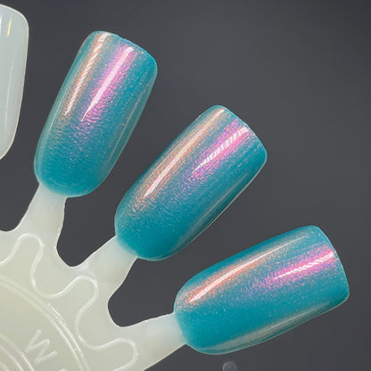 PRE ORDER: COUCH! - Green Nail Polish with Pink Shimmer - Turnaround Time ~5 Weeks
