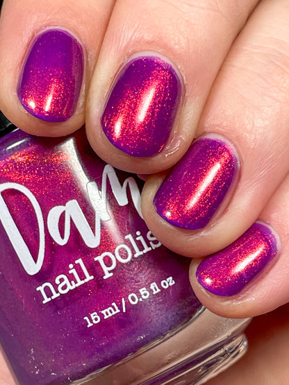 Dark Eyes Blossom - Purple Nail Polish - Shimmer Nail Polish - SHIMMAHS Facebook Custom - Dam Nail Polish
