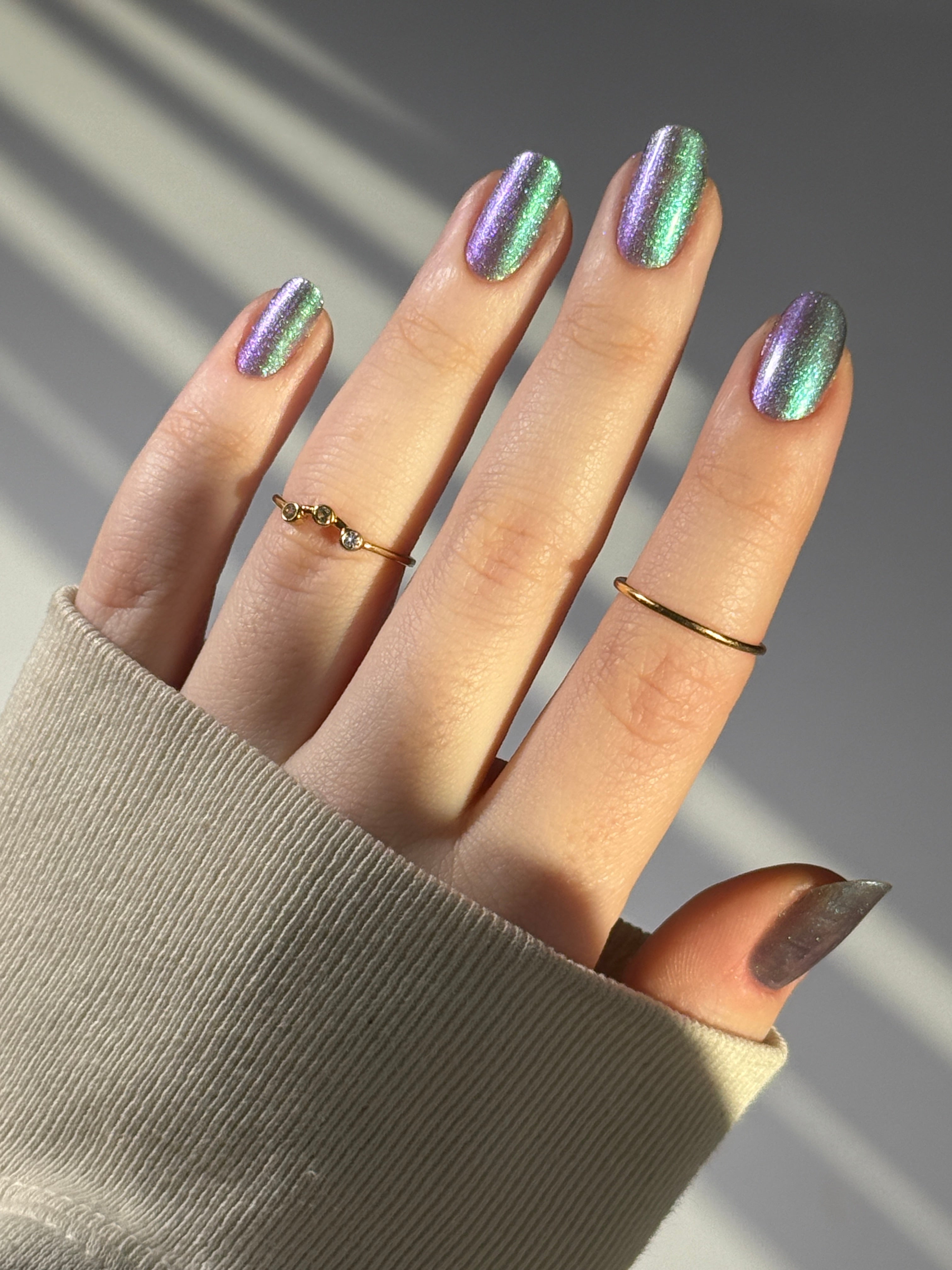 Somebody Sage Me - Gray Nail Polish with Green Shimmer - Ghostly