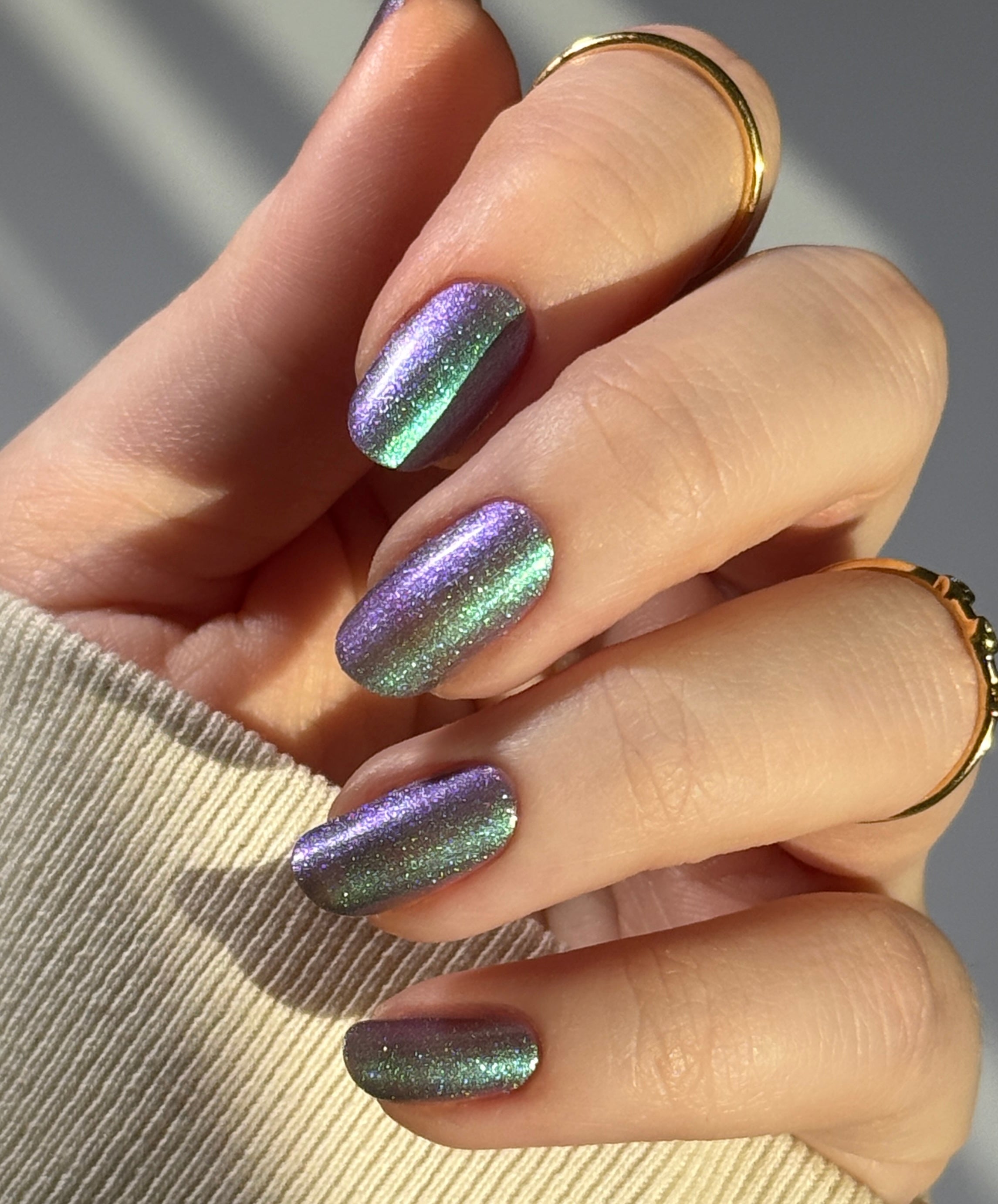 Somebody Sage Me - Gray Nail Polish with Green Shimmer - Ghostly