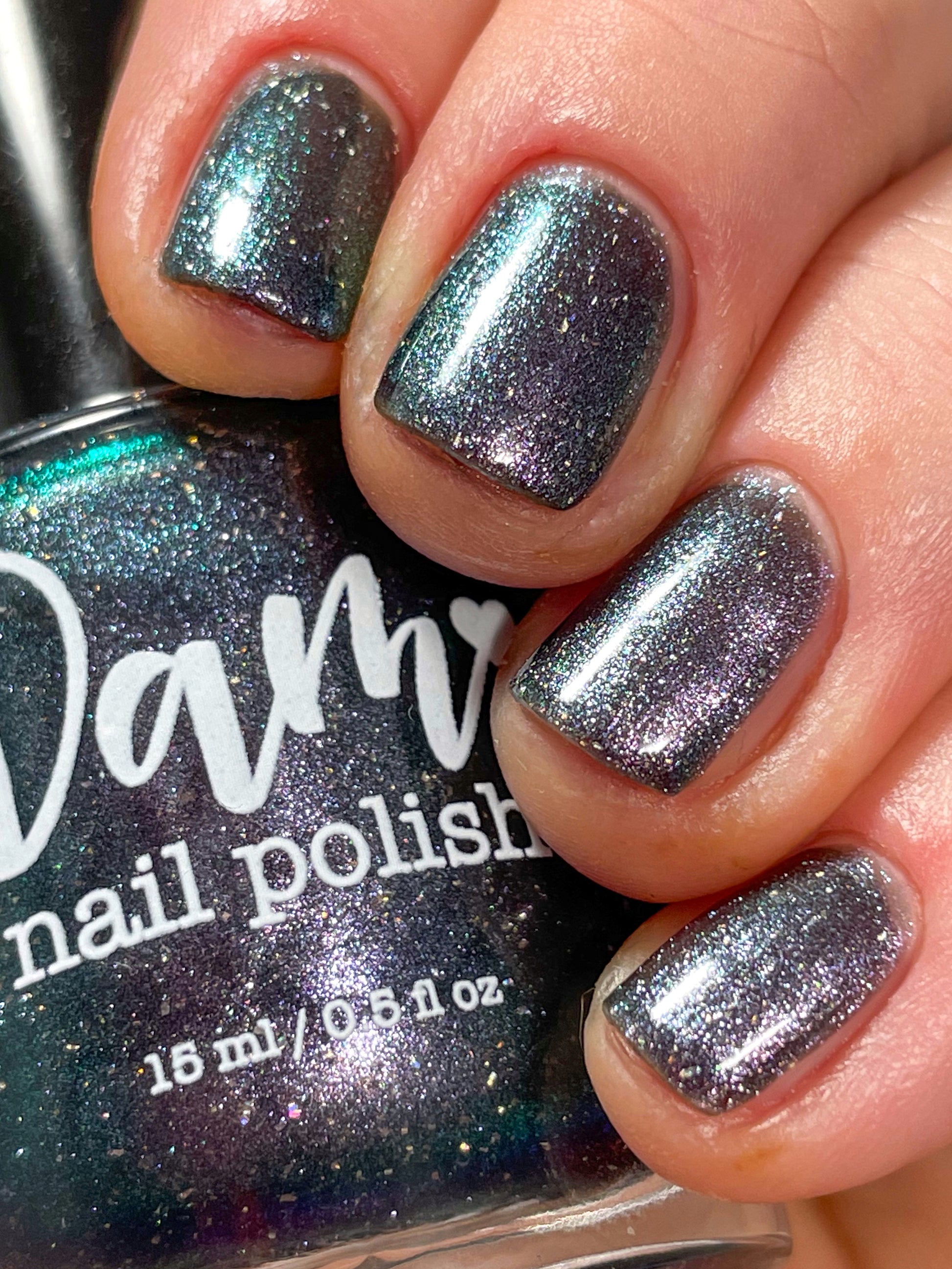 Chuck - Black Shimmer Nail Polish - Survivor Series - Dam Nail Polish