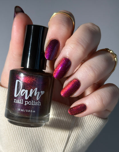 BLOODY MARY x3 - Black Nail Polish - Magnetic Nail Polish - Shimmer Nail Polish - Ghostly Collection - Halloween 2025 - Dam Nail Polish