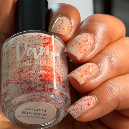 Haunted Hurricane - White Nail Polish - Crelly Nail Polish - Ghostly Collection - Halloween 2025 - Dam Nail Polish