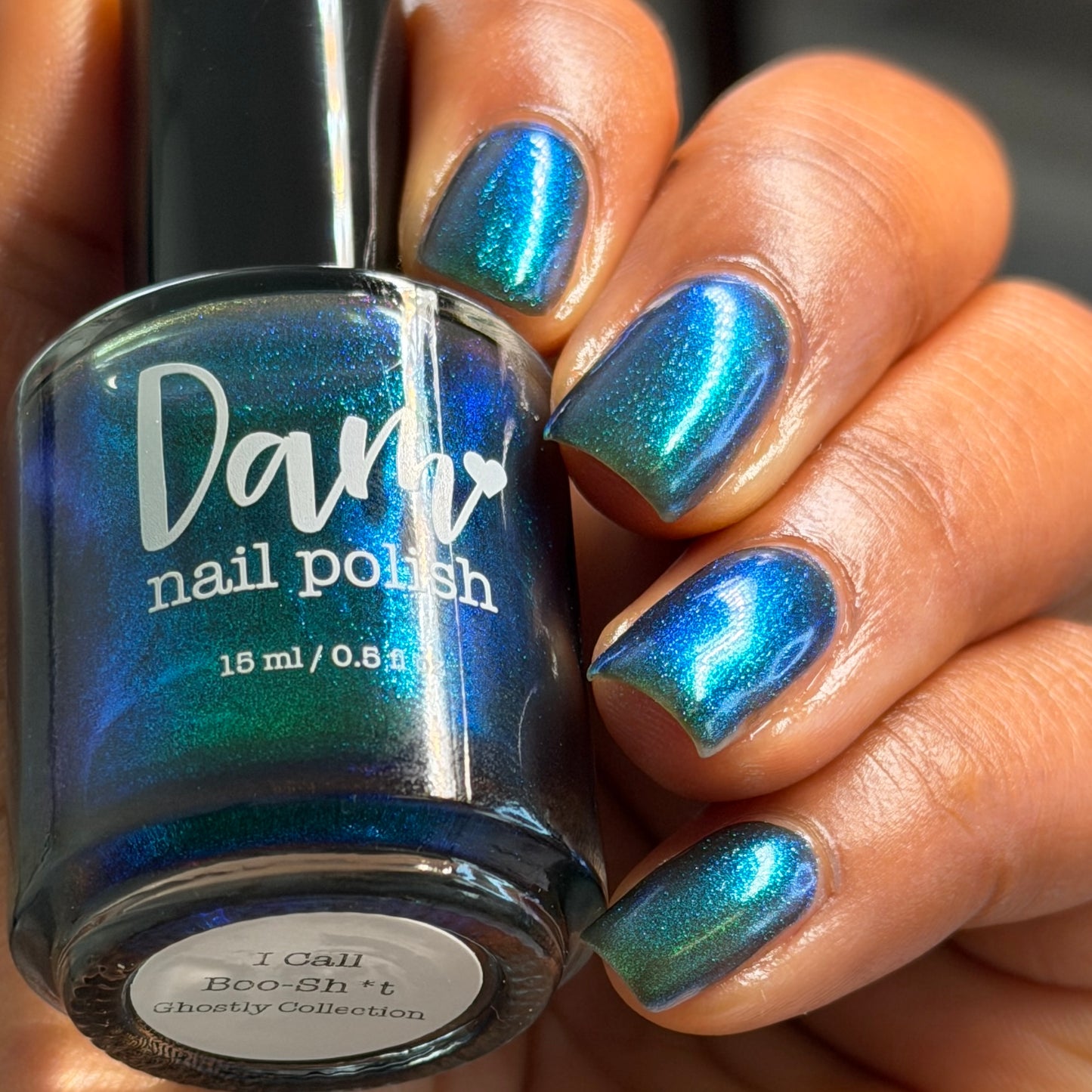 I Call Boo-sh*t - Black Nail Polish - Shimmer Nail Polish - Ghostly Collection - Halloween 2025 - Dam Nail Polish