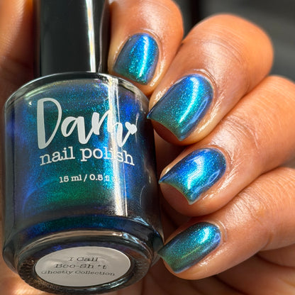 I Call Boo-sh*t - Black Nail Polish - Shimmer Nail Polish - Ghostly Collection - Halloween 2025 - Dam Nail Polish