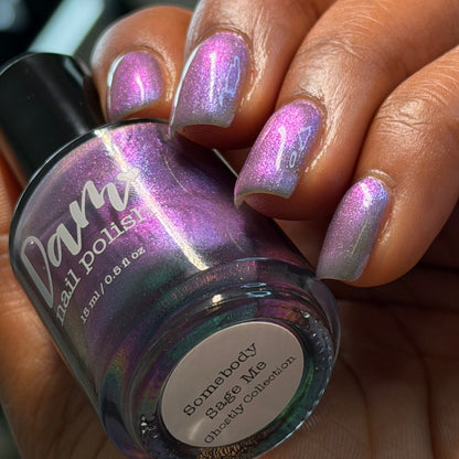 Somebody Sage Me - Gray Nail Polish - Shimmer Nail Polish - Ghostly Collection - Halloween 2025 - Dam Nail Polish