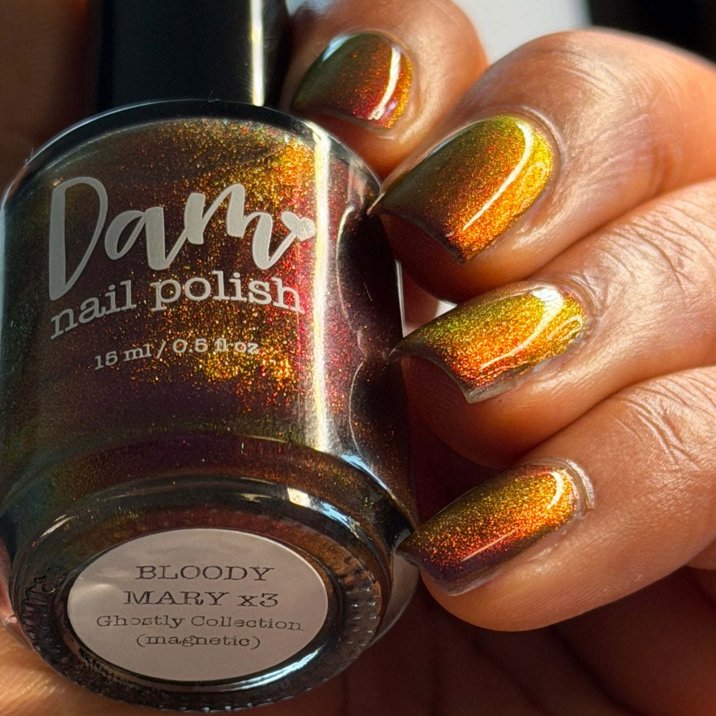 BLOODY MARY x3 - Black Nail Polish - Magnetic Nail Polish - Shimmer Nail Polish - Ghostly Collection - Halloween 2025 - Dam Nail Polish