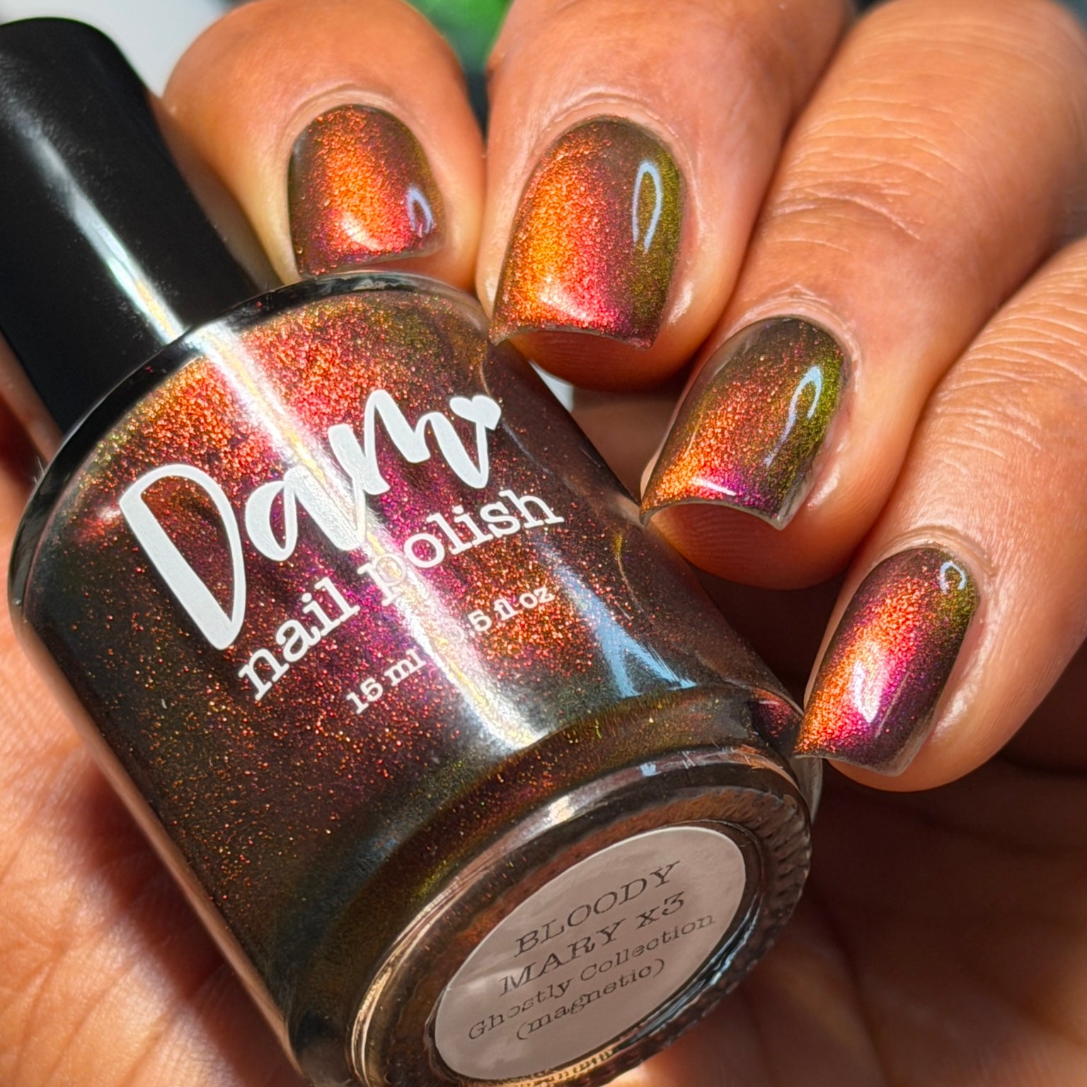 BLOODY MARY x3 - Black Nail Polish - Magnetic Nail Polish - Shimmer Nail Polish - Ghostly Collection - Halloween 2025 - Dam Nail Polish