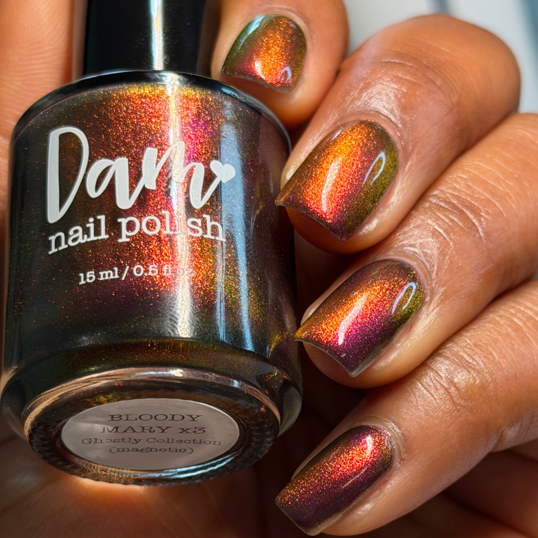 BLOODY MARY x3 - Black Nail Polish - Magnetic Nail Polish - Shimmer Nail Polish - Ghostly Collection - Halloween 2025 - Dam Nail Polish