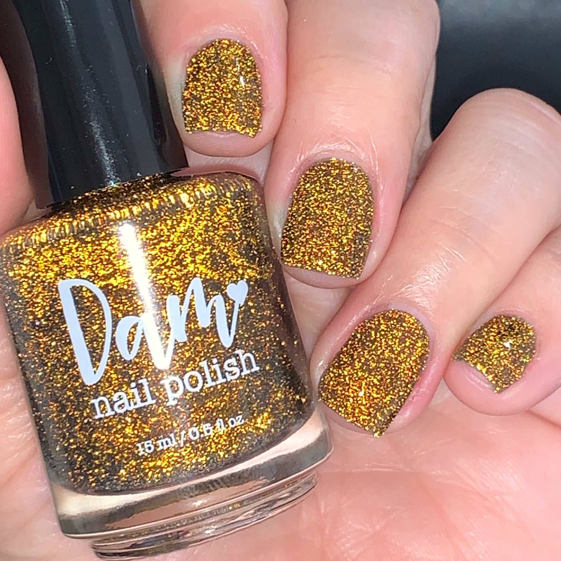 Champagne Sparkle - Black Reflective Glitter Nail Polish - Nostalgia Trends Custom - 1920s Fashion Themed - Dam Nail Polish