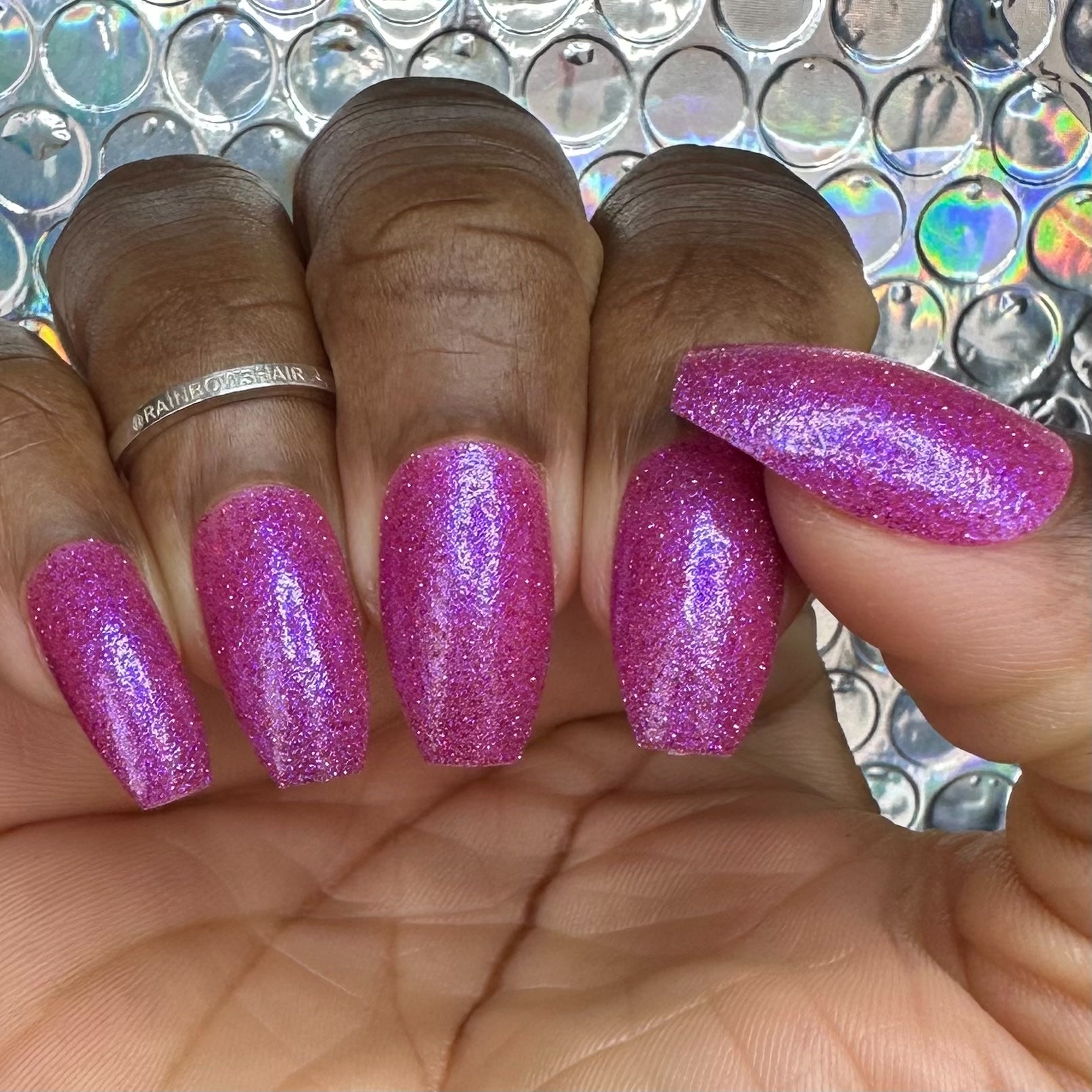 The Windy City - Pink Reflective Nail Polish - Glitter Nail Polish - PBE Exclusive - Dam Nail Polish