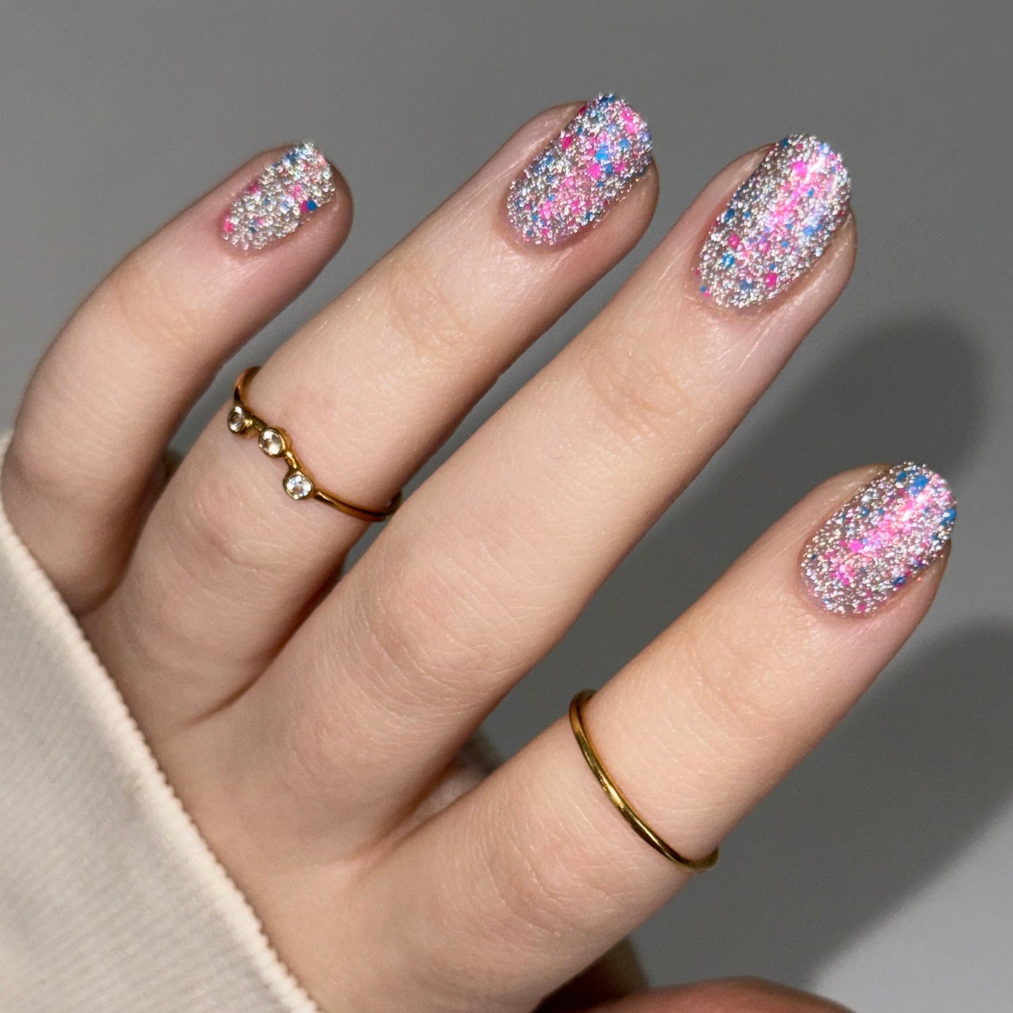 Squid Pro Quo - Pink Silver Nail Polish - Reflective Glitter Nail Polish - Squids Fly High Sibling