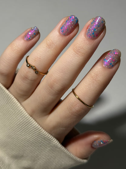 Just Squidding Around - Purple Silver Nail Polish - Reflective Glitter Nail Polish - Squids Fly High Sibling