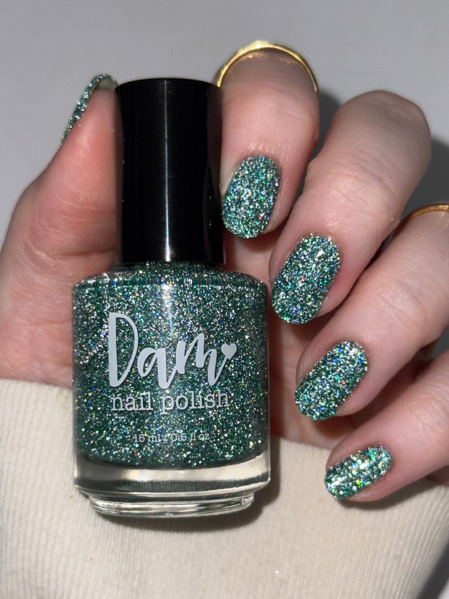 Undying Devotion - Green Nail Polish - Reflective Glitter Nail Polish - Bitten Collection