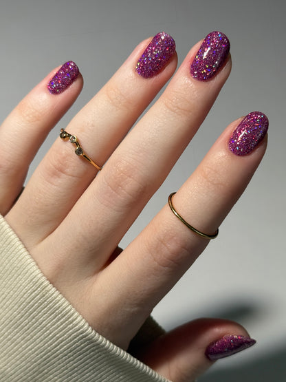 Love at First Bite - Purple Nail Polish - Reflective Glitter Nail Polish - Bitten Collection