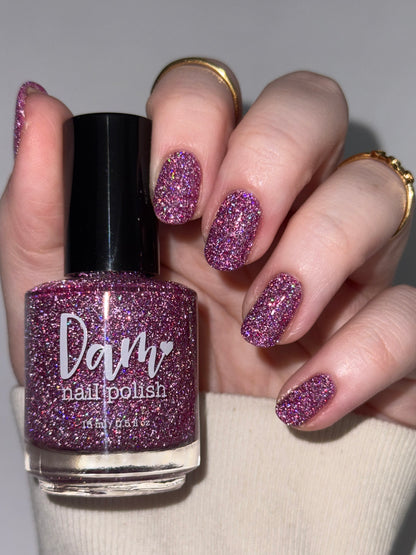 Love at First Bite - Purple Nail Polish - Reflective Glitter Nail Polish - Bitten Collection
