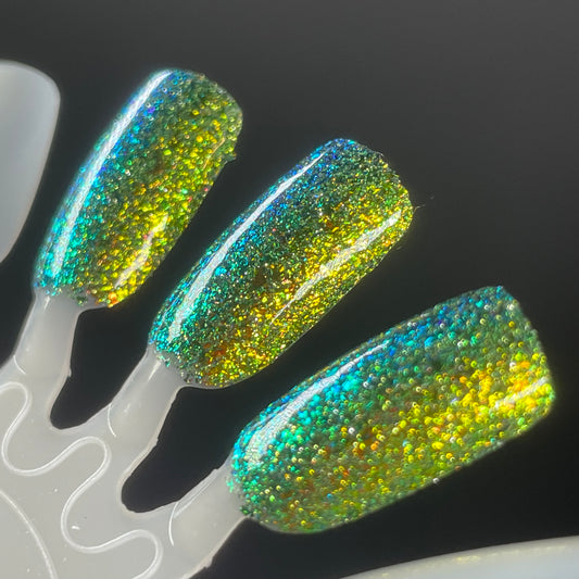 I'm Indoorsy - Gold Flakie Nail Polish - Light Green Reflective Glitter - Home Sweet Home Trio - Dam Nail Polish