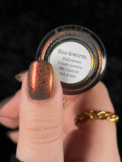 COMING SOON 10/9: Boo-kworm - Gray Nail Polish - Shimmer Nail Polish - Crelly Nail Polish - Falloween Polish Lovers Facebook Group Exclusive 2026