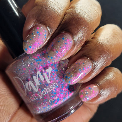Just Squidding Around - Purple Silver Nail Polish - Reflective Glitter Nail Polish - Squids Fly High Sibling