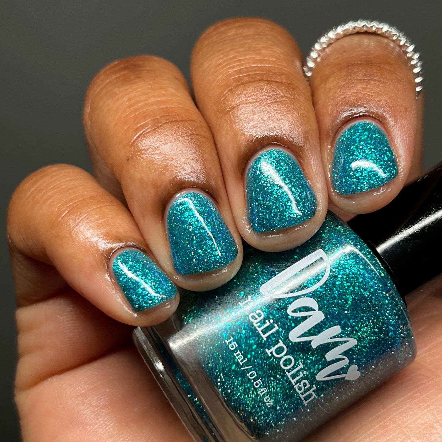 Like Turtley Awesome - Teal Flakie Nail Polish - Limited Edition Pawsitively Polished & Friends Facebook Group Custom
