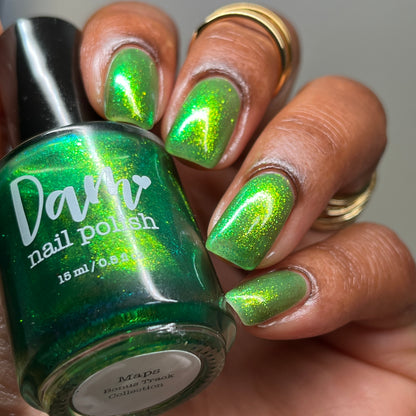 PRE ORDER: Maps - Lime Green Shimmer Nail Polish - Bonus Track Collection - Ships in Approx. 5 Weeks - Dam Nail Polish