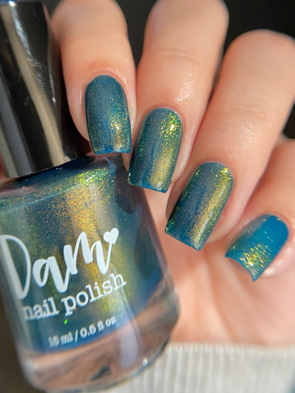 Moody Modern - Blue Nail Polish - Shimmer Nail Polish - Haute Homes Series - Dam Nail Polish