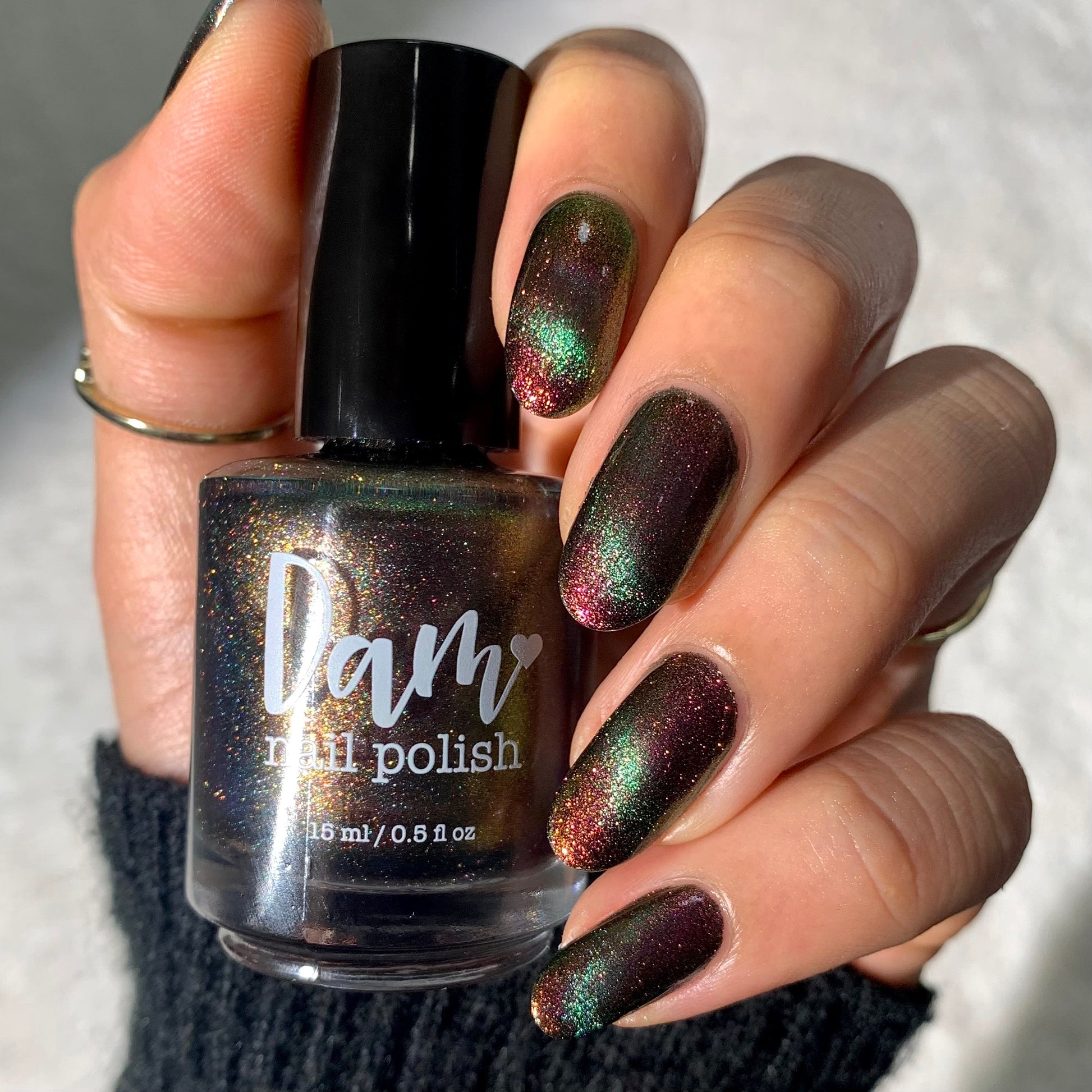 Omniverse Odyssey - Shifting Multichrome Magnetic Nail Polish - Shifts Pink, Bronze, and Green - Into the Multiverse Collection - Dam Nail Polish