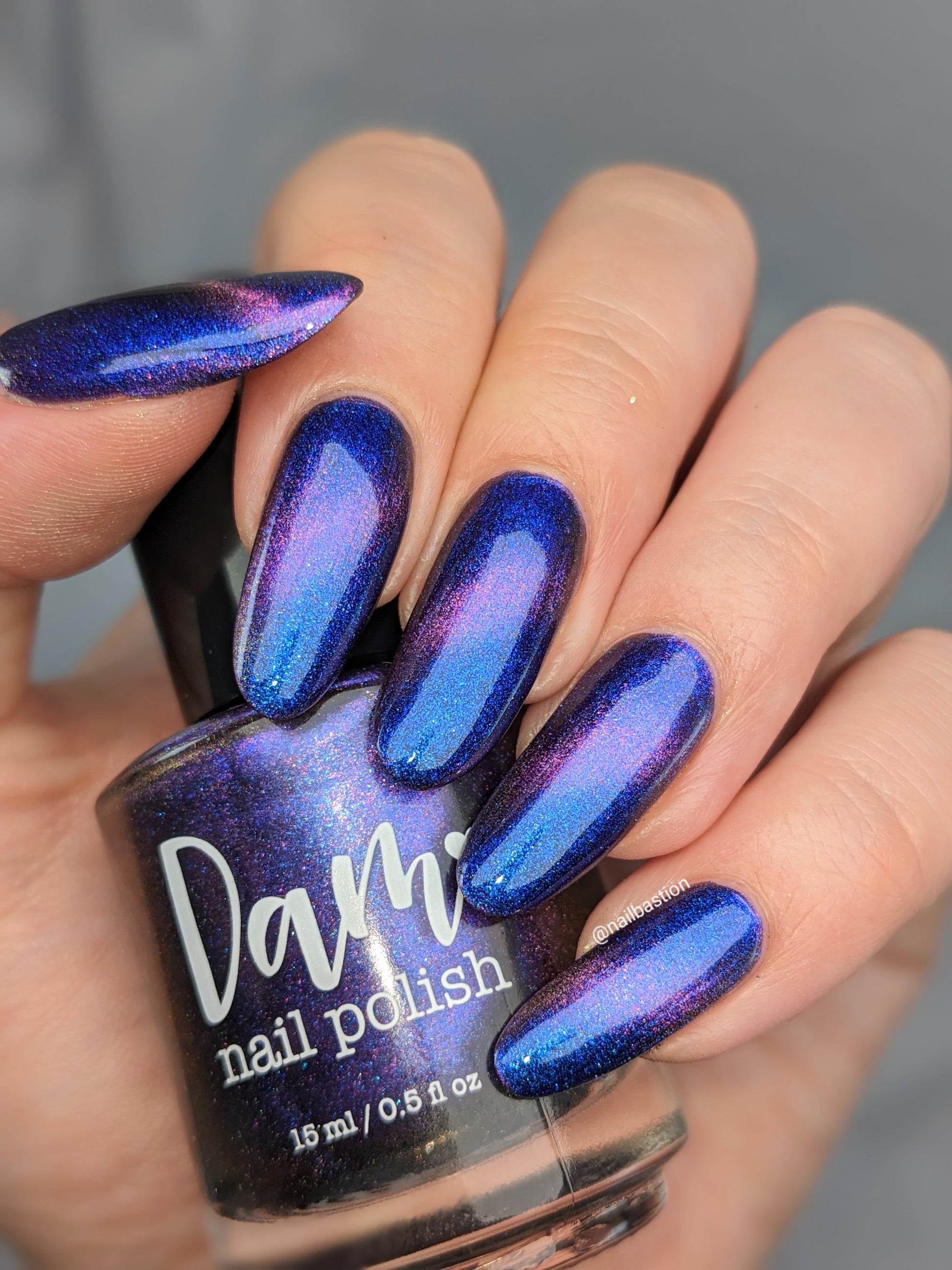Quantum Quest - Shifting Multichrome Magnetic Nail Polish - Shifts Blue and Purple - Into the Multiverse Collection - Dam Nail Polish