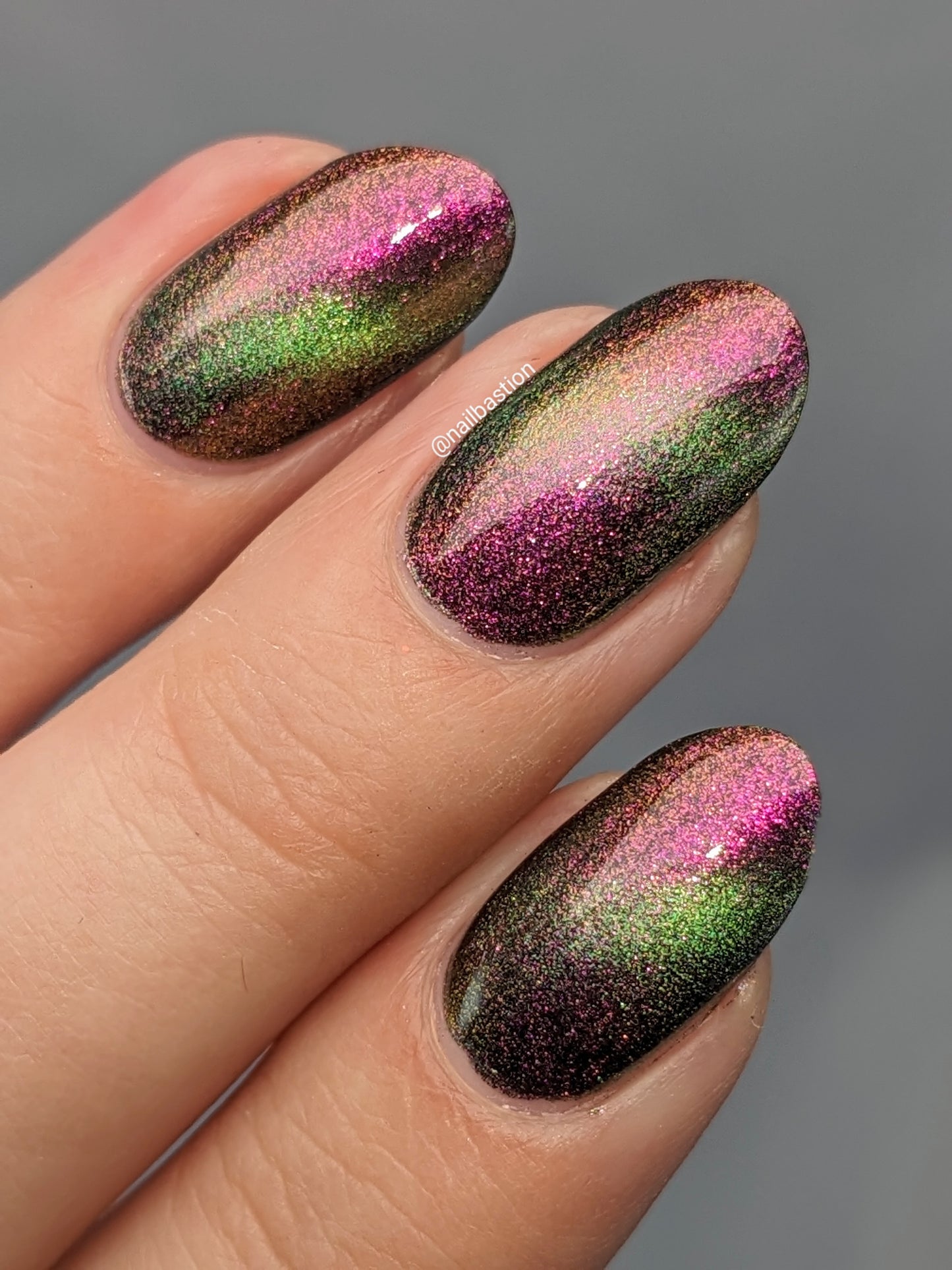 Omniverse Odyssey - Shifting Multichrome Magnetic Nail Polish - Shifts Pink, Bronze, and Green - Into the Multiverse Collection - Dam Nail Polish