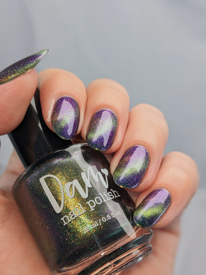 Alternate Adventure - Shifting Multichrome Magnetic Indie Nail Polish - Shifts Green, Blue, and Purple - Into the Multiverse Collection - Dam Nail Polish