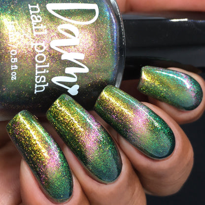 Parallel Possibilities - Shifting Multichrome Magnetic Nail Polish - Shifts Gold, Green, and Blue - Into the Multiverse Collection
