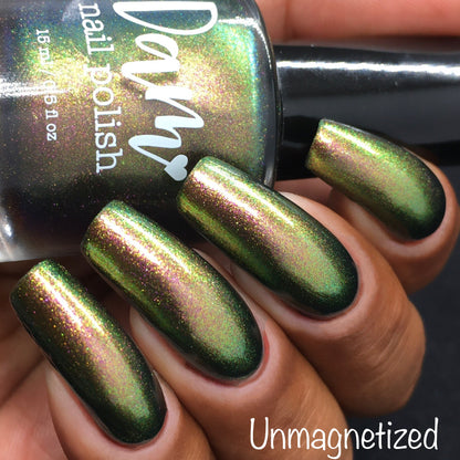 Parallel Possibilities - Shifting Multichrome Magnetic Nail Polish - Shifts Gold, Green, and Blue - Into the Multiverse Collection