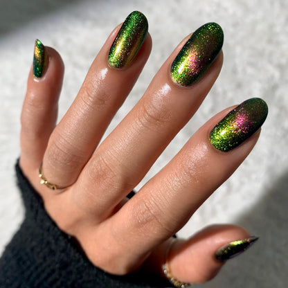 Parallel Possibilities - Shifting Multichrome Magnetic Nail Polish - Shifts Gold, Green, and Blue - Into the Multiverse Collection
