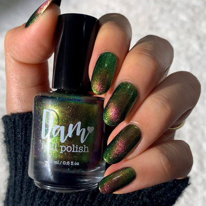 Parallel Possibilities - Shifting Multichrome Magnetic Nail Polish - Shifts Gold, Green, and Blue - Into the Multiverse Collection