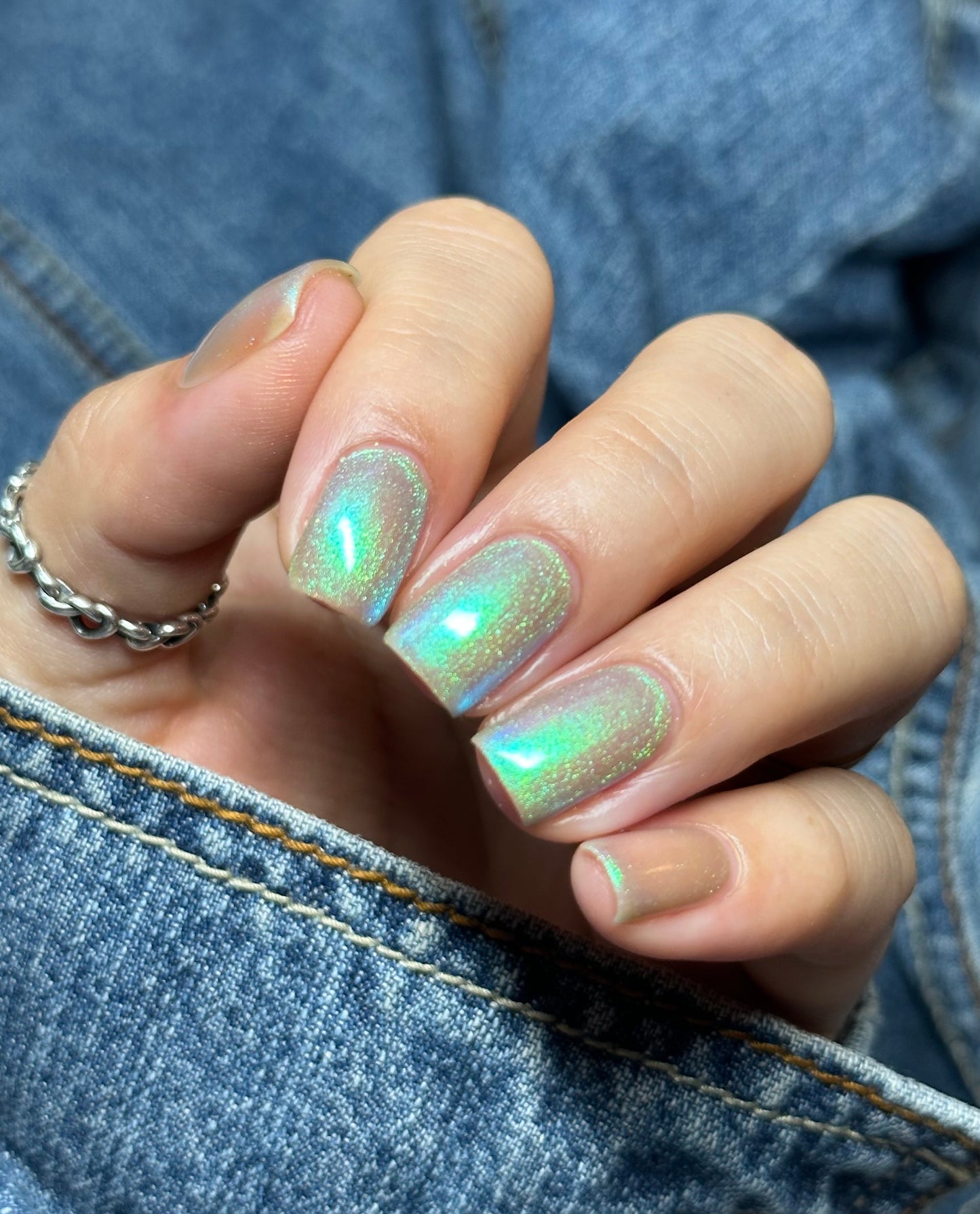 Get This Polish You Must - Green Shimmer Nail Polish - Trust the Shimmer Collection