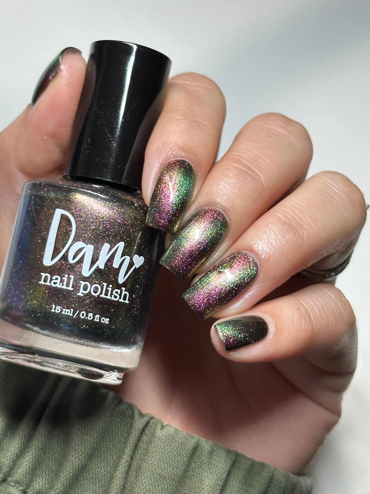 Omniverse Odyssey - Shifting Multichrome Magnetic Nail Polish - Shifts Pink, Bronze, and Green - Into the Multiverse Collection - Dam Nail Polish