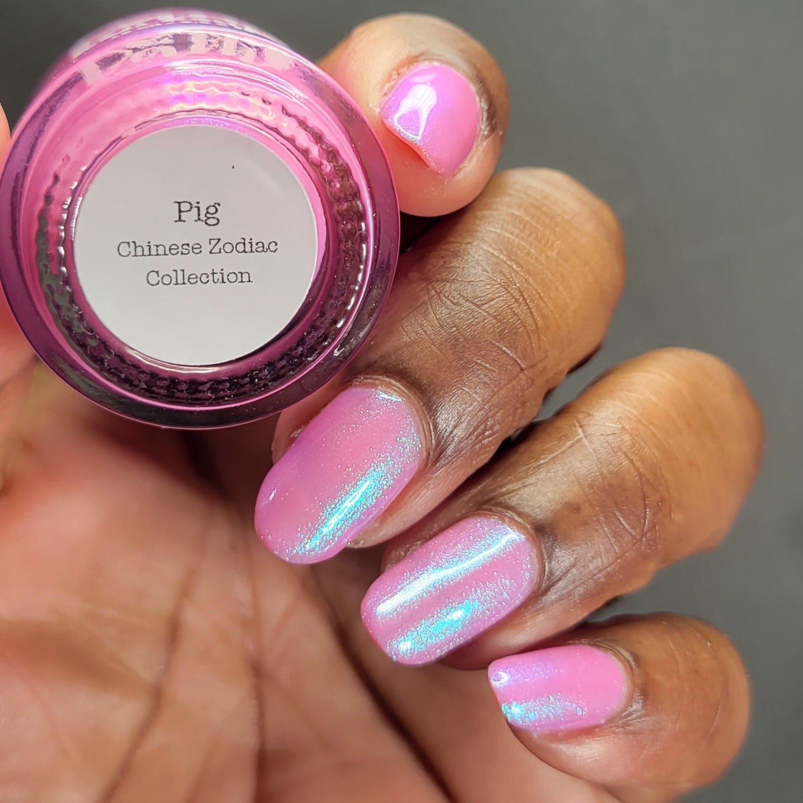 Pig - Pink Shimmer Nail Polish - Chinese Zodiac Collection - Dam Nail Polish