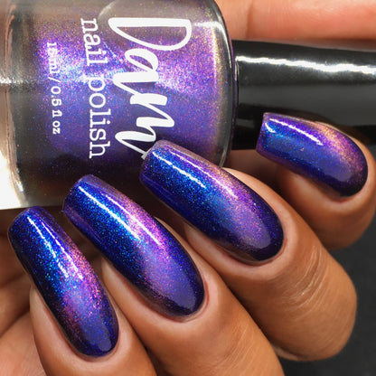 Quantum Quest - Shifting Multichrome Magnetic Nail Polish - Shifts Blue and Purple - Into the Multiverse Collection - Dam Nail Polish