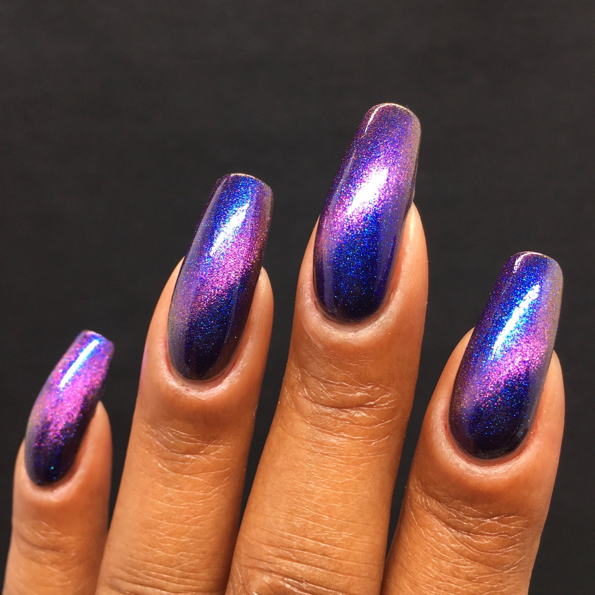 Quantum Quest - Shifting Multichrome Magnetic Nail Polish - Shifts Blue and Purple - Into the Multiverse Collection - Dam Nail Polish