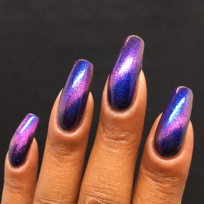 Quantum Quest - Shifting Multichrome Magnetic Nail Polish - Shifts Blue and Purple - Into the Multiverse Collection - Dam Nail Polish
