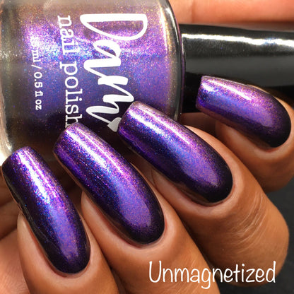 Quantum Quest - Shifting Multichrome Magnetic Nail Polish - Shifts Blue and Purple - Into the Multiverse Collection - Dam Nail Polish