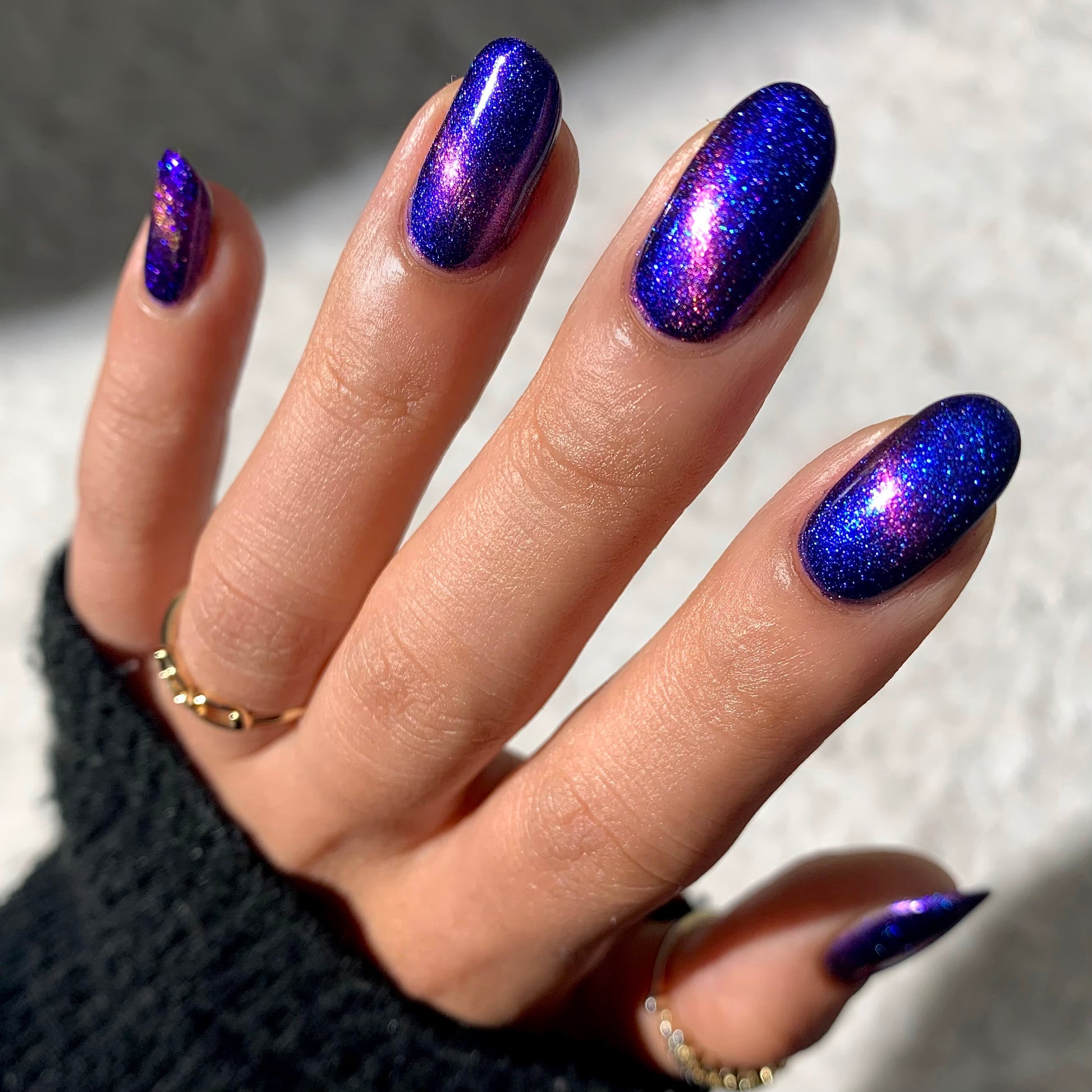 Quantum Quest - Shifting Multichrome Magnetic Nail Polish - Shifts Blue and Purple - Into the Multiverse Collection - Dam Nail Polish