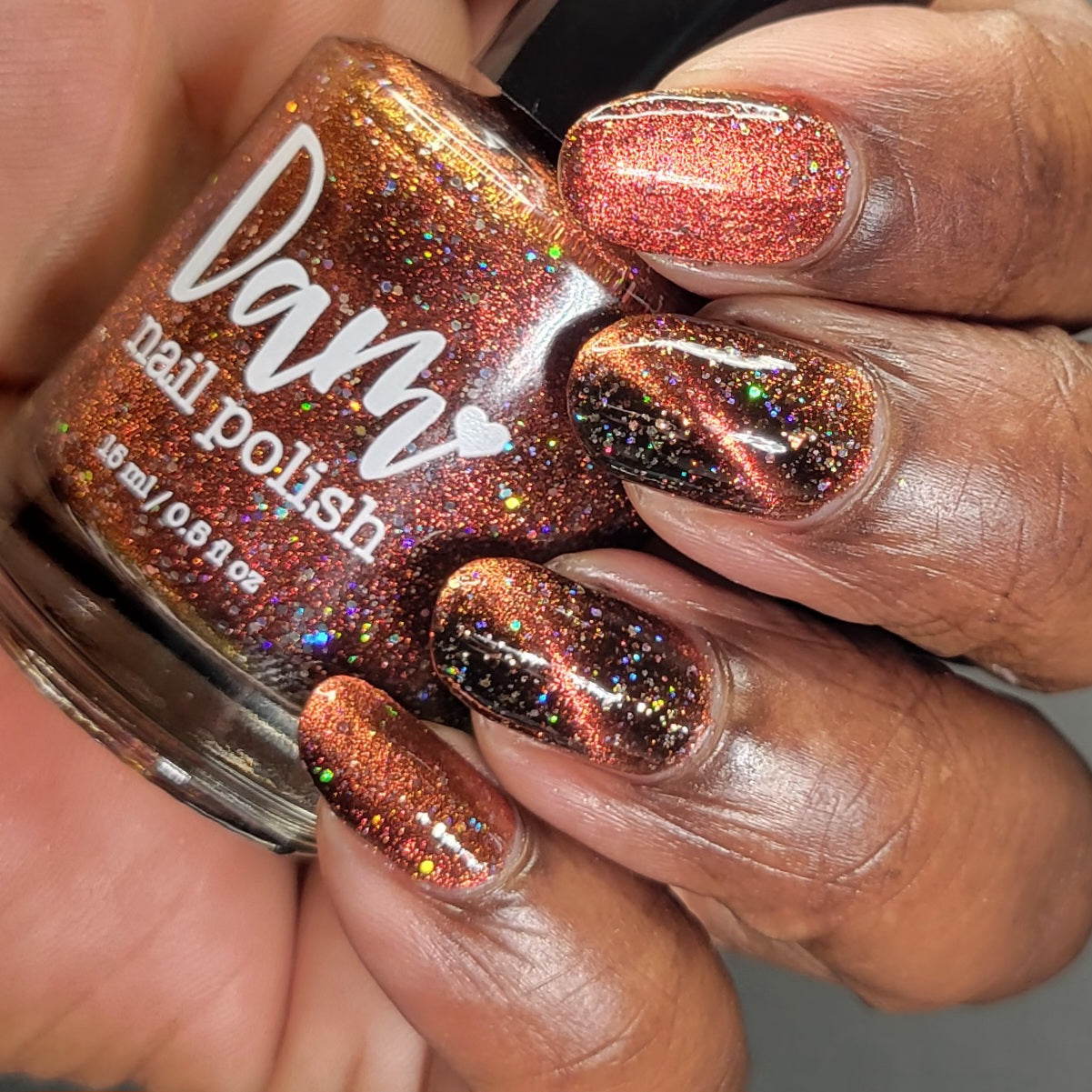 Rooster - Black Magnetic Nail Polish - Red Orange Magnetic Nail Polish - Chinese Zodiac Collection - Dam Nail Polish