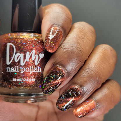 Rooster - Black Magnetic Nail Polish - Red Orange Magnetic Nail Polish - Chinese Zodiac Collection - Dam Nail Polish