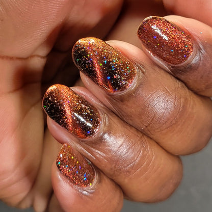 Rooster - Black Magnetic Nail Polish - Red Orange Magnetic Nail Polish - Chinese Zodiac Collection - Dam Nail Polish