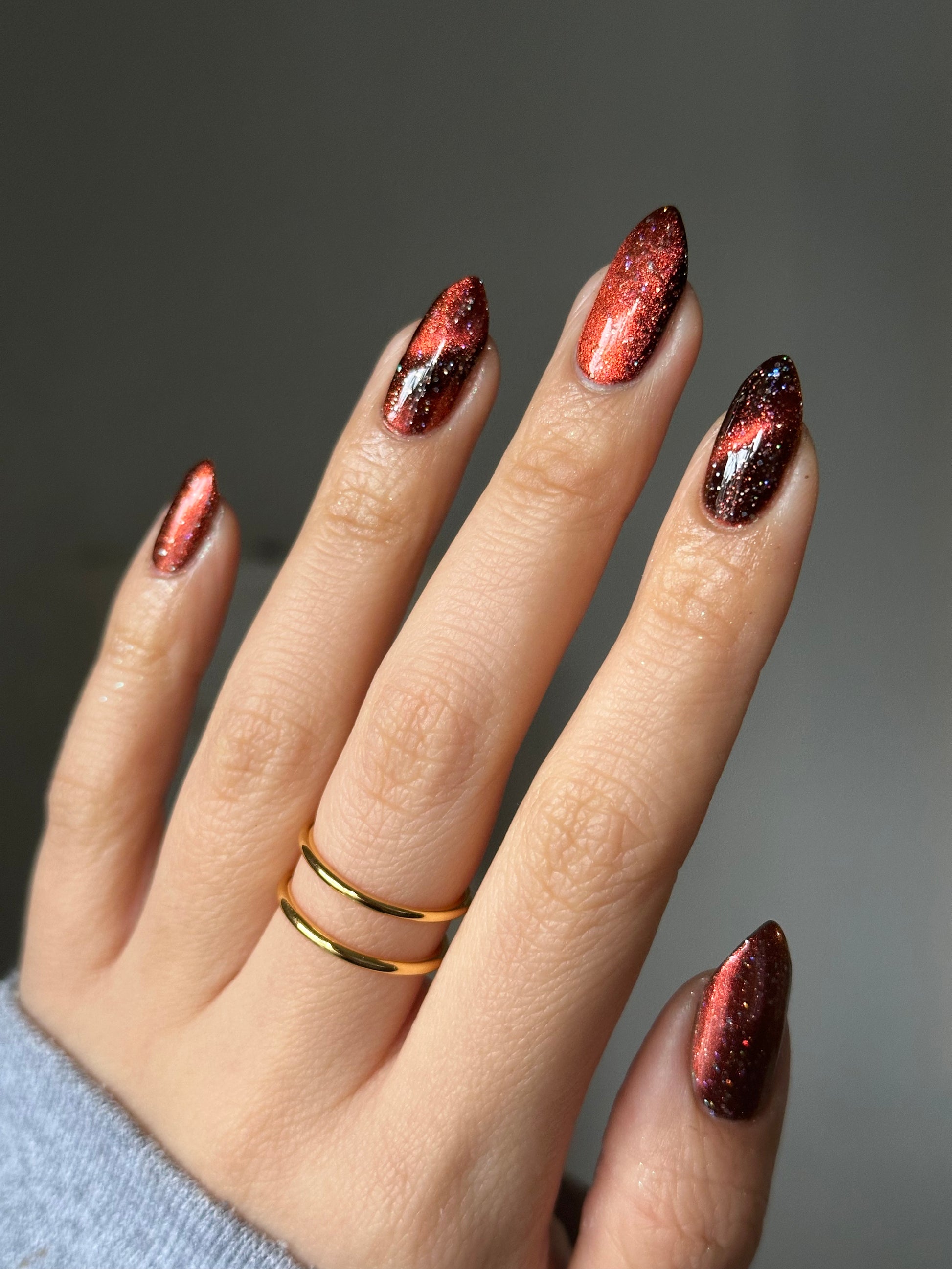 Rooster - Black Magnetic Nail Polish - Red Orange Magnetic Nail Polish - Chinese Zodiac Collection - Dam Nail Polish