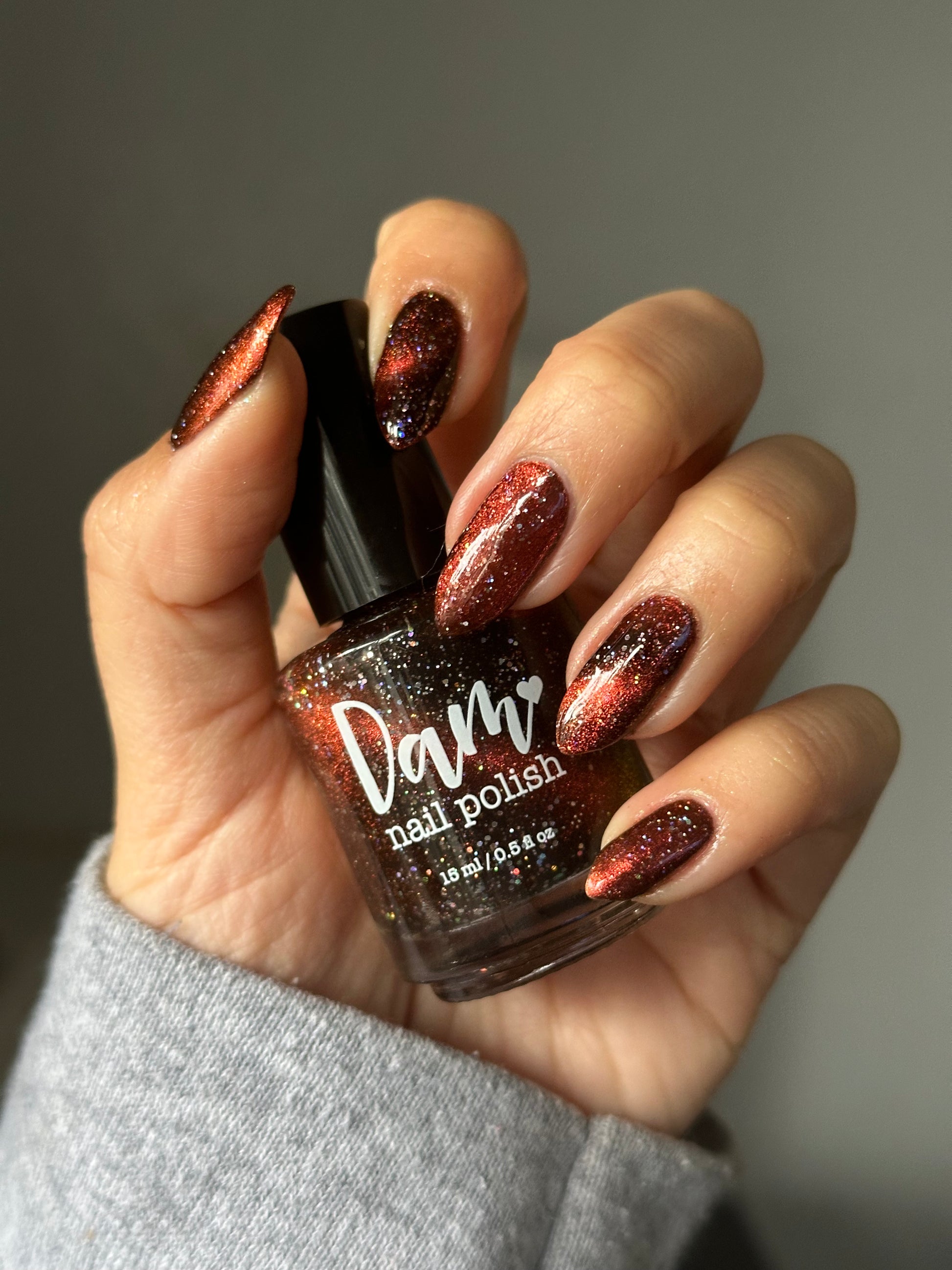 Rooster - Black Magnetic Nail Polish - Red Orange Magnetic Nail Polish - Chinese Zodiac Collection - Dam Nail Polish